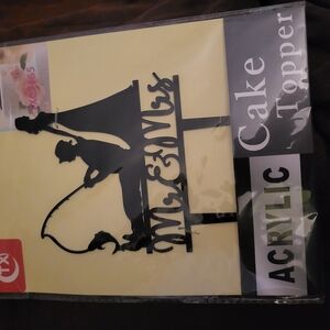 Black Acrylic Cake Topper with Fishing Design